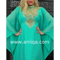 Robe dubai Kardashian vert d'eau 