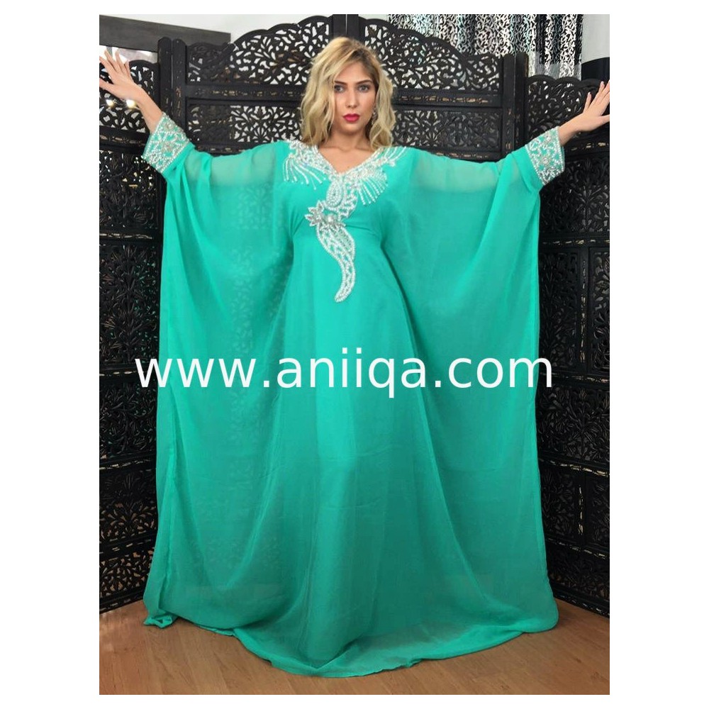 Robe Dubai faracha Vert eau Salma