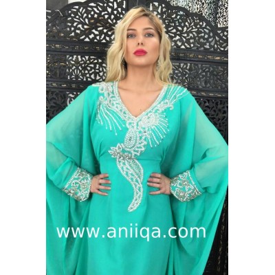 Robe Dubai faracha Vert eau Salma