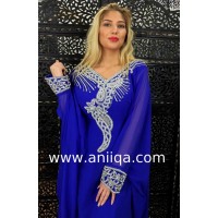 Robe dubai bleu roi Salma