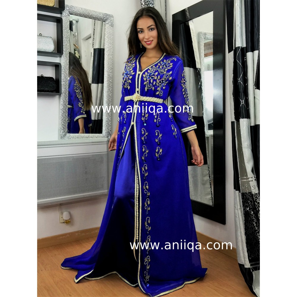 Caftan bleu roi Ramz