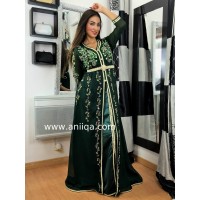 Caftan chic vert sapin Ramz