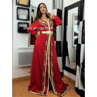 Caftan luxe rouge , pierre et strass