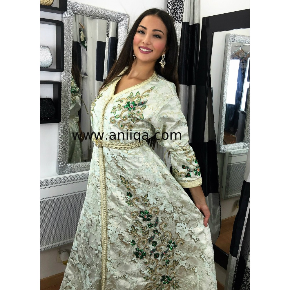 Caftan tendance brocart fait main Nadia