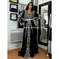 Caftan Cristal noir et argent Chaynass