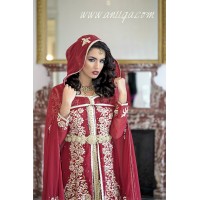 Caftan Takchita  de mariée de luxe  avec cape