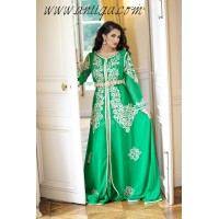 Caftan takchita de luxe verte henna 2018 Avec cape 