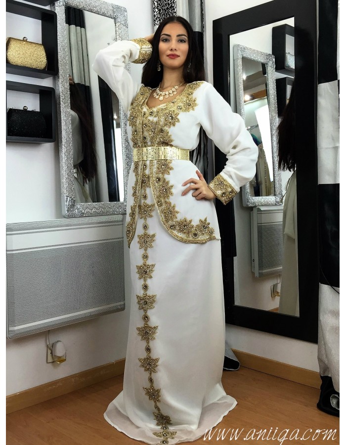 Robe orientale blanche de mariage, robe de soirée ...