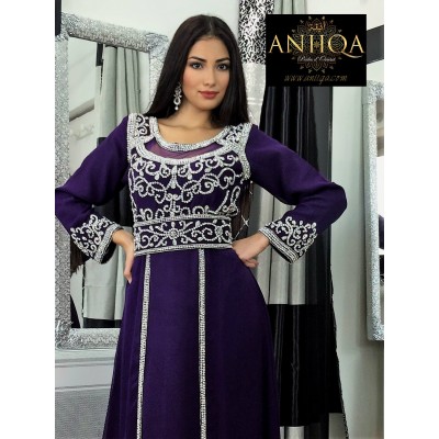 Caftan Dubai violet & argent Sarah