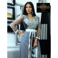 Caftan Gris & argent cristal Hania