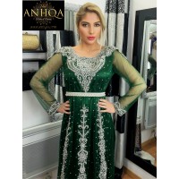 Caftan Chic vert royal & argent Manal