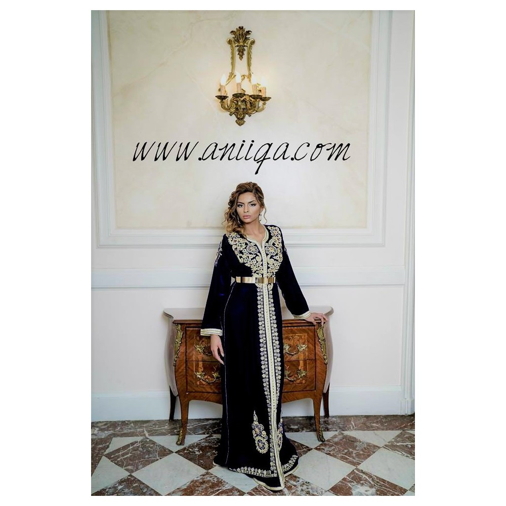 Caftan velour brodé cheap et perlé