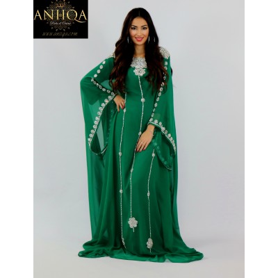 Robe dubai verte & argent