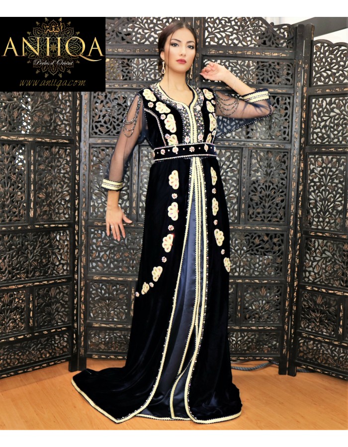 caftan moderne velours noir 2018