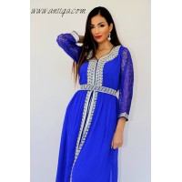 robe orientale simple bleu roi perlé