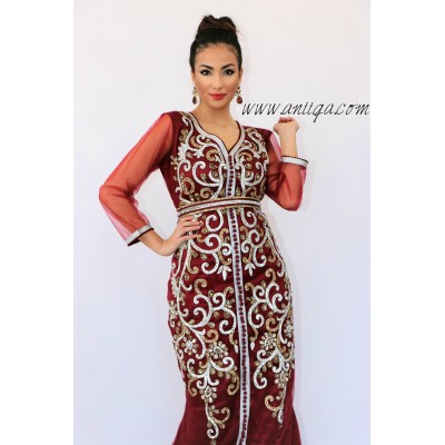 caftan moderne sirène 2018/2019 , caftan mariage 2018/2019 , robe orientale mariage 