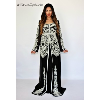 robe de soirée orientale , robe arabe , caftan moderne