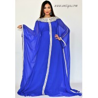 robe orientale dubai papillon bleu roi argent