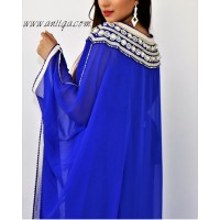 robe orientale dubai papillon bleu roi argent