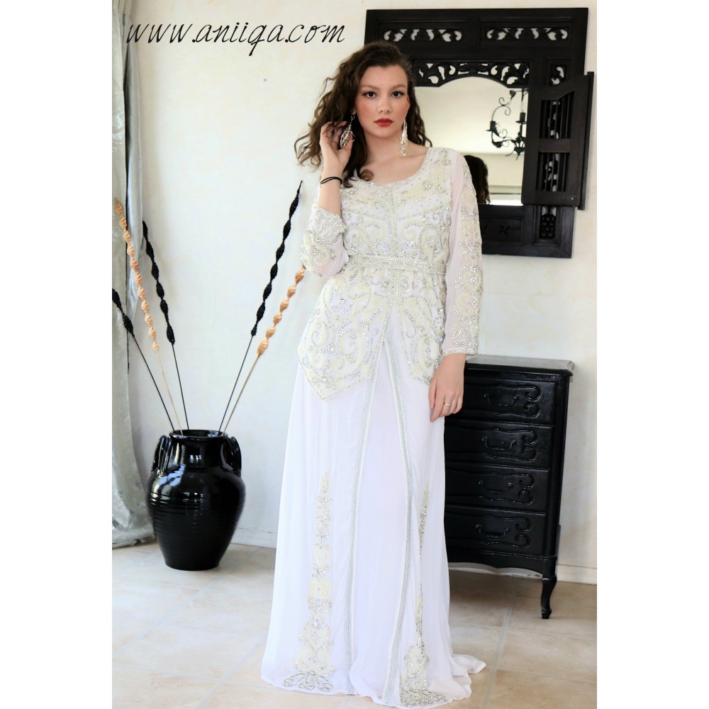 robe orientale mariage , robe de soiréee orientake pour mariage , caftan mariage