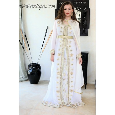 caftan takchita mariage moderne avec cape