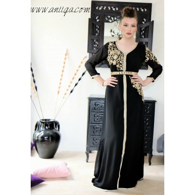 caftan moderne noir et doré 2018/2019