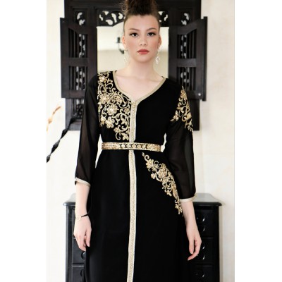 caftan moderne noir et doré 2018/2019