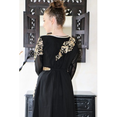 caftan moderne noir et doré 2018/2019