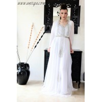 robe orientale mariage blanc et argent