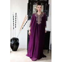 Robe orientale papillon prune