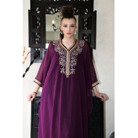 Robe orientale papillon prune