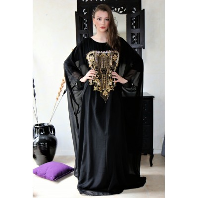 robe dubai moderne noir et doré