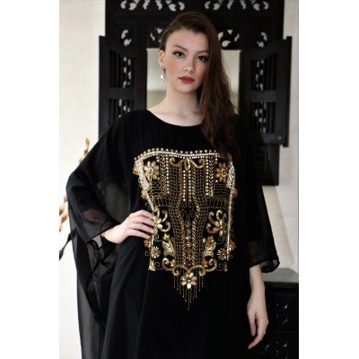 robe dubai moderne noir et doré