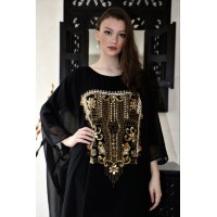 robe dubai moderne noir et doré