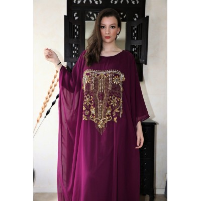 robe dubai moderne pourpre et doré