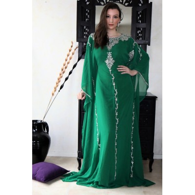 robe dubai papillon verte et doré