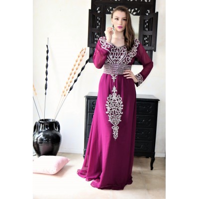 caftan dubai prune argent