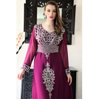 caftan dubai prune argent