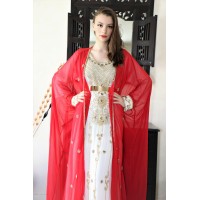 robe orientale dubai papillon rouge et doré