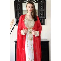 robe orientale dubai papillon rouge et doré