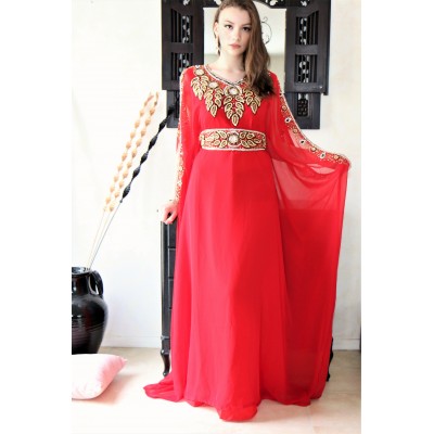 robe dubai papillon moderne rouge