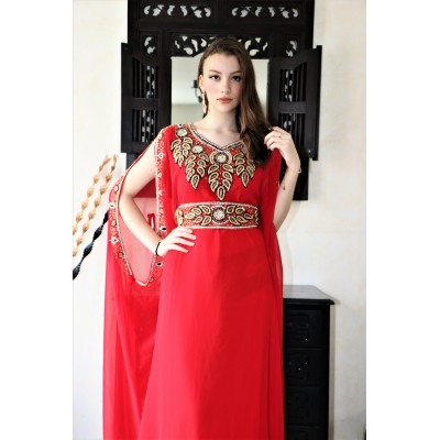 robe dubai papillon moderne rouge