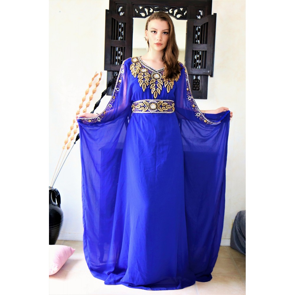 robe dubai papillon bleu