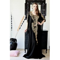 robe dubai papillon noir et doré