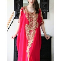 robe dubai papillon rose fushia