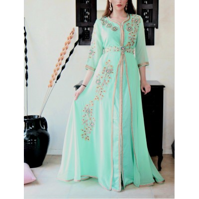 caftan vert eau moderne