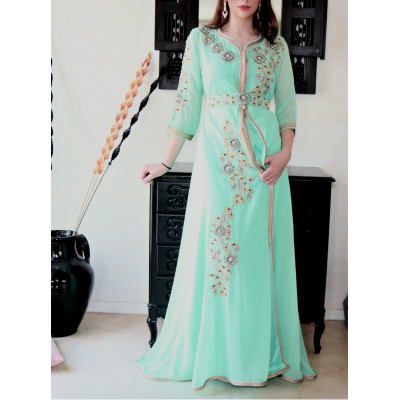 caftan vert eau moderne