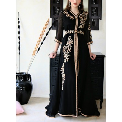 robe caftan moderne noir