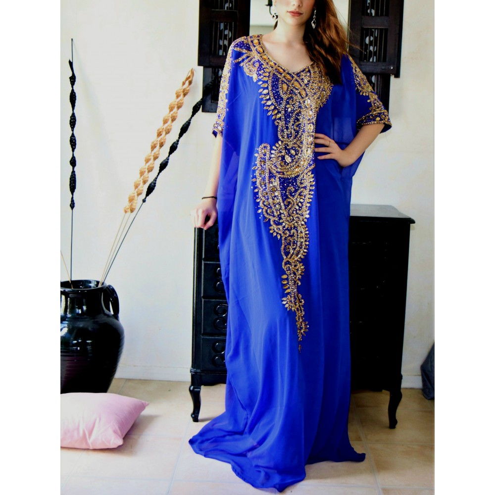 Robe dubai moderne bleu roi