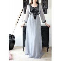 robe orientale simple gris et noir